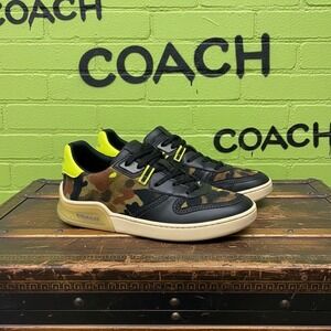 COACH Y2K Inspired Men's Black Leather, Camouflage & Neon Yellow